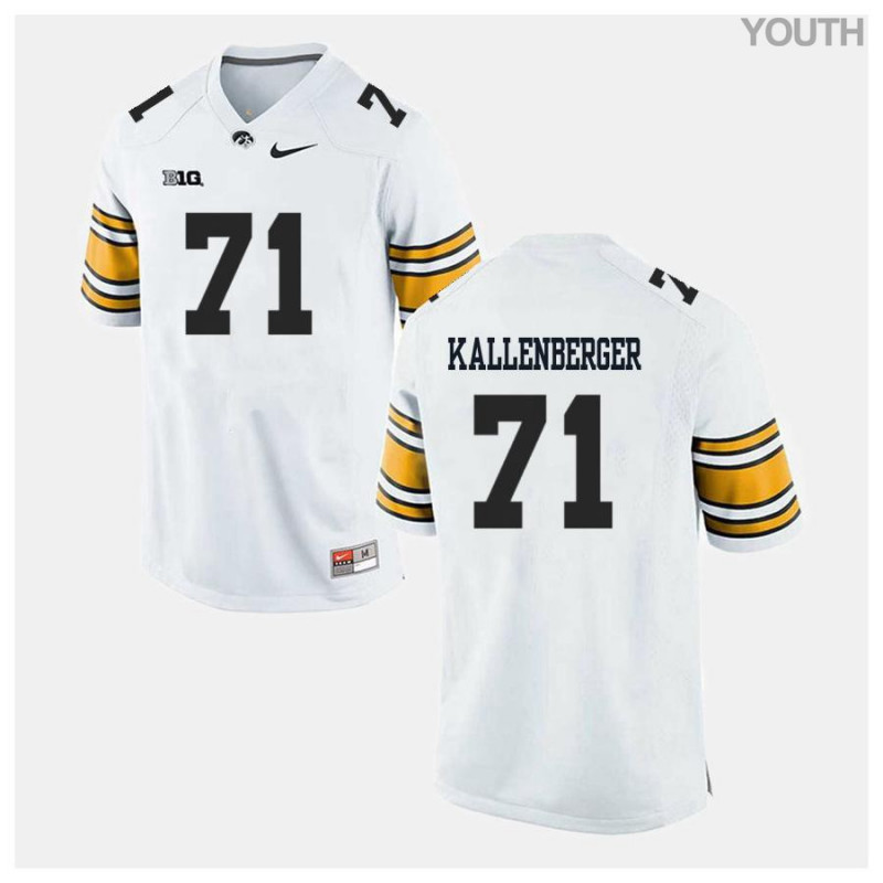 Youth Iowa Hawkeyes NCAA #71 Mark Kallenberger White Authentic Nike Alumni Stitched College Football Jersey FQ34Z36TW
